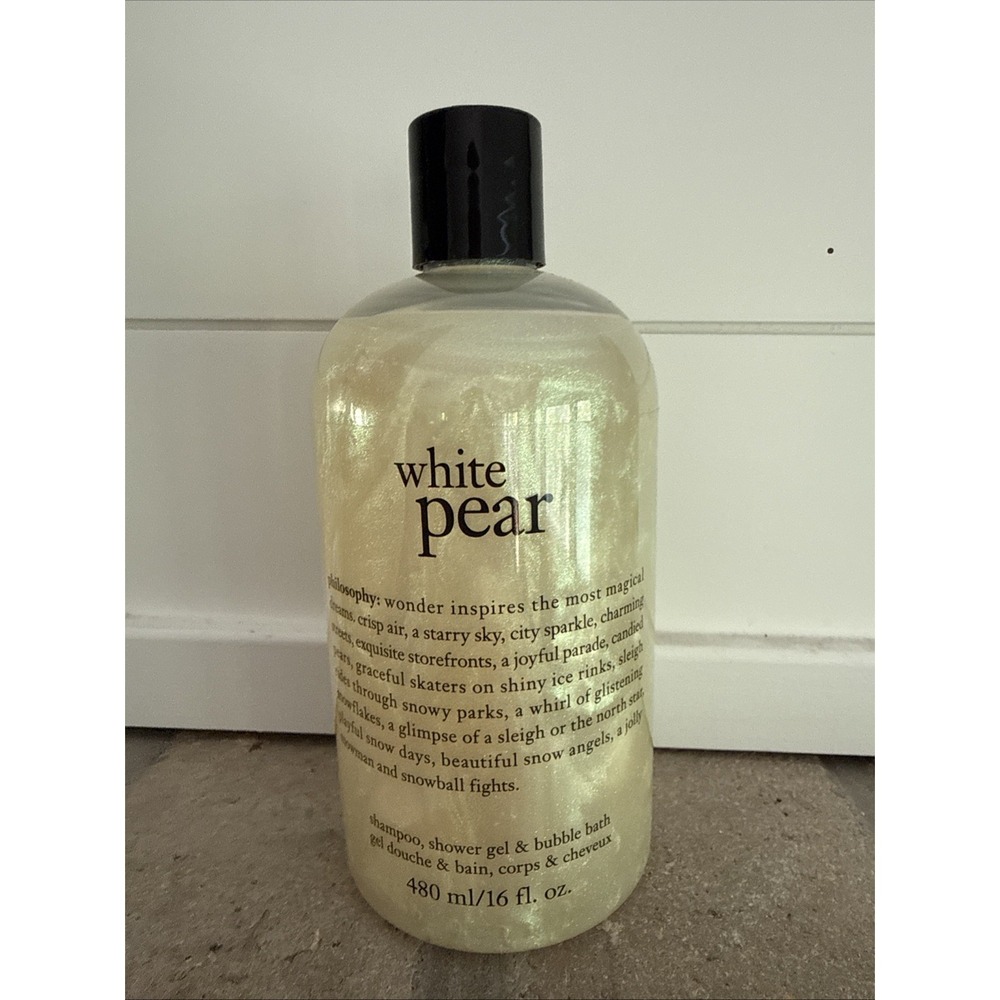Philosophy White Pear Shampoo Shower Gel & Bubble Bath 16 oz New Sealed